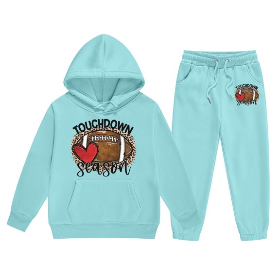 Hwmodou Baby Girls Outfit Sets Toddler Girl Boy Long Sleeve Solid Warm Hoodie Pullover Tops Pants Kids Outfits Sweat Suit,2-Piece,Size 1-9Y