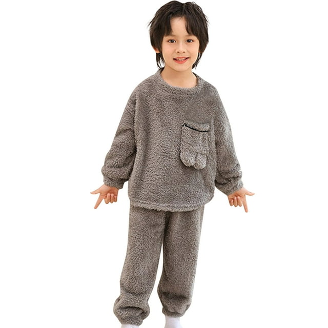 Hwmodou Baby Outfits Pajamas Thickened Velveteen Homewear Warm Cute ...