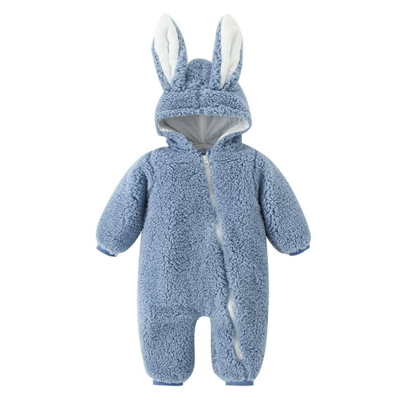 Hwmodou Baby Snowsuit Thick Jumpsuit Bunny Coat Boys Warm Girls Hooded Girls Jacket Outerwear Activites Bodysuits,0-24M