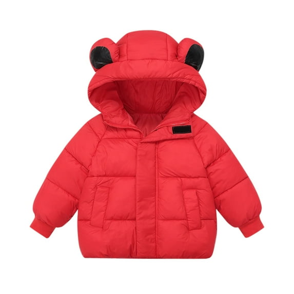 Hwmodou Baby Snowsuit Winter Down Coats Kids Boys Jacket Bear Hoods Outerwear Toddler Girl Clothes,12M-6Y