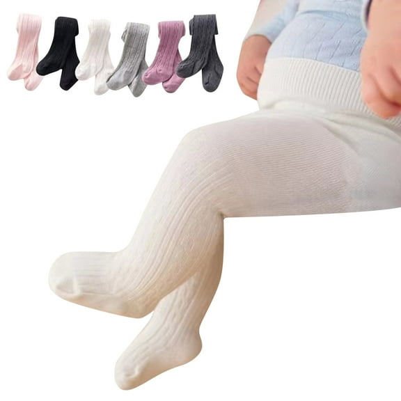 Hwmodou Baby Toddler Girls Boys Cable Knit Tights Footed Leggings Pantyhose Stocking Pants 0 To 6Years Thermal Soft Fit,0M-6Y