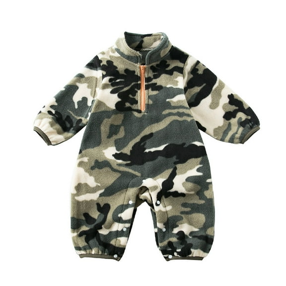 Hwmodou Boys Camo Jumpsuits Cotton Blend Baby Boys Long Sleeve Romper Jumpsuit Clothes Fall Winter Jogger Jumpsuit,0-3M