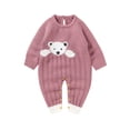 thumbnail image 1 of Hwmodou Boys Jumpsuits Knit Baby Knitted Sweater Romper Bodysuit Solid Long Sleeve Jumpsuit Cute Outfit Fall Winter Pocket Jumpsuit,3-6M, 1 of 9