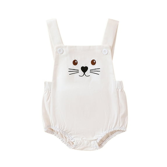 Hwmodou Boys Print Jumpsuits Unisex Twill Baby Girls Easter Romper Bunny Outfit Sleeveless Bodysuit Jumpsuit Overalls Summer Clothes Fall Winter Themed Jumpsuit,3-6M
