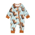 thumbnail image 1 of Hwmodou Boys Zip Up Jumpsuits Unisex Cotton Blend Toddler Cartoon Cattle Printing Pullover Romper Jumpsuit Clothes Fall Winter Casual Jumpsuit,6-12M, 1 of 1