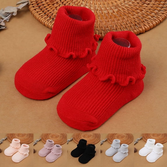 Hwmodou Children Kids Socks Soft Bottom Toddler Shoes Socks Princess Socks Floor Socks Long Socks Thermal Soft Fit,0M-5Y