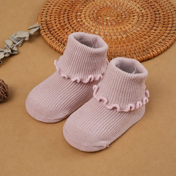 Hwmodou Children Kids Socks Soft Bottom Toddler Shoes Socks Princess Socks Floor Socks Long Socks Thermal Soft Fit,0M-5Y