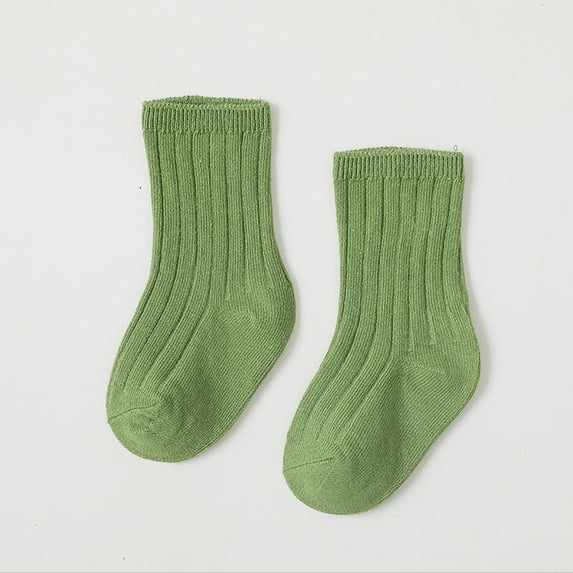 Hwmodou Childrens Socks Boys Girls Socks Double Needle Mid Calf Baby Baby Solid Color Socks Stretchy Thermal Fashion,0M-5Y