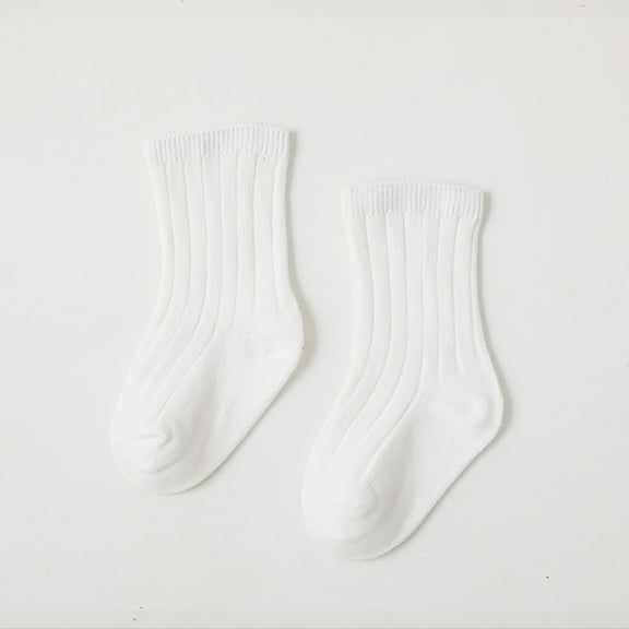 Hwmodou Childrens Socks Boys Girls Socks Double Needle Mid Calf Baby Baby Solid Color Socks Stretchy Thermal Fashion,0M-5Y