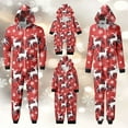 thumbnail image 1 of Hwmodou Family Matching Christmas Pajamas Set Cozy Homewear Snowflake Reindeer Print Hooded Loungewear For Adults Kids Xmas Sleepwear Set, 1 of 7