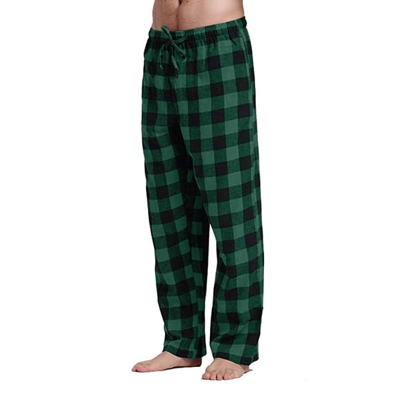 Hwmodou Fashion Men Leisure Pants Plaid Loose Sport Pajama Pants Trousers Walking Lounging Trousers