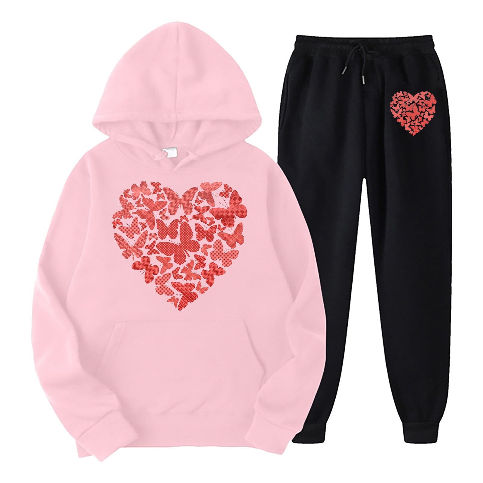 Hwmodou Female Outfits Valentine's Day Women's Casual Heart And ...