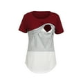 thumbnail image 1 of Hwmodou Female Tshirts Pregnant Short Women's Cotton Maternity Fashion T-shirt Top Stripe Sleeve Blouse Pregnancy Clothes T-Shirt For Woman, 1 of 8