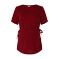 thumbnail image 1 of Hwmodou Female Tshirts Pregnant Womens Maternity Dots Prints Hem Tee Casual Short Sleeve Crew Neck Basic T Shirt Top Pregnancy Clothes T-Shirt For Woman, 1 of 8