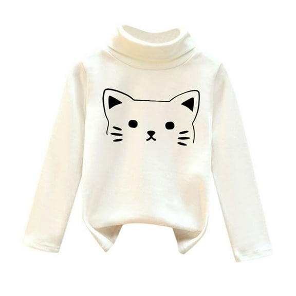 Hwmodou Girls Base Layer Top Kids Baby Boy Girl Shirts High Collar Soft Tops T Shirt Unisex Pullover Sweatshirt