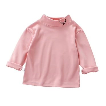 Hwmodou Girls Base Layer Top s Velvet Half Turtleneck Base Shirt Neckline Printed Class A BabyWinter Long Sleeve T ShirtWinter Top