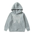 thumbnail image 1 of Hwmodou Girls Hoodies Butterfly Print Hoodie Warm Leisure Comfy Top,3-14Y, 1 of 7