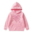 thumbnail image 1 of Hwmodou Girls Hoodies Spider Web Heart Print Print Hoodie Warm Trendy Simple Fit Top,3-14Y, 1 of 7