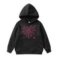 thumbnail image 1 of Hwmodou Girls Hoodies Spider Web Heart Print Print Hoodie Warm Trendy Simple Fit Top,3-14Y, 1 of 7