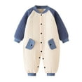 thumbnail image 1 of Wxolcjlv Girls Jumpsuits Cotton Blend Baby Jumpsuit Spring Warm Clip Clothes Baby Thick Crawling Suit Fall Winter Party Jumpsuit,0-3M, 1 of 3