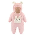 thumbnail image 1 of Hwmodou Girls Jumpsuits Baby Unisex Print Animal Spring Long Sleeve Hooded Romper Jumpsuit Clothes Fall Winter Party Jumpsuit,3-6M, 1 of 9