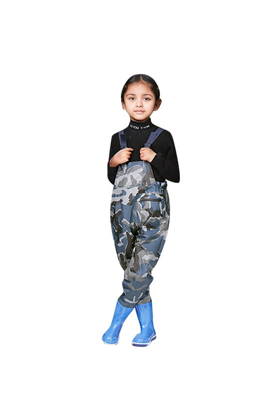 Girls Jumpsuits Unisex Kids Cartoon Camo Chest Waders Youth Fishing Waders Toddler Children Water Proof Hunt & Fishing Waders With Boots Fall Winter Party Jumpsuit,14-15Y