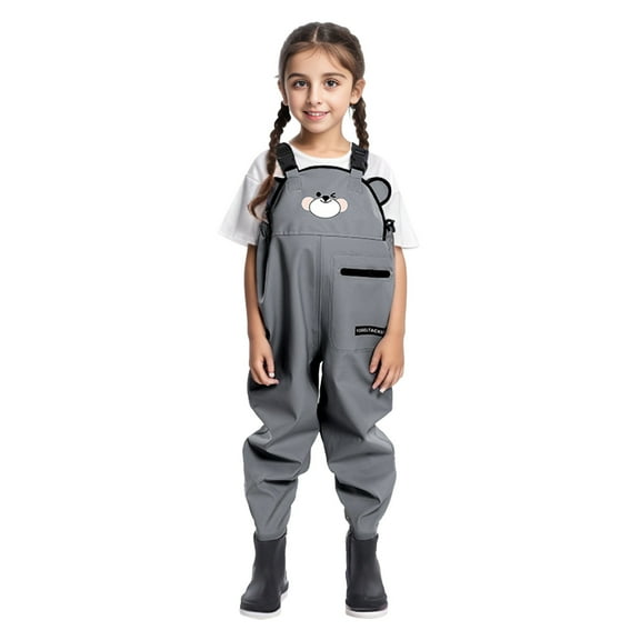 Hwmodou Girls Jumpsuits Unisex Kids Cartoon Chest Waders Youth Fishing Waders Toddler Children Water Proof & Fishing Waders With Boots Fall Winter Casual Jumpsuit,4-5Y