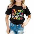 thumbnail image 1 of Hwmodou Girls Kids 100 Days Of School Graphic Print Crewneck Short Sleeve Boy Girl Spring T-Shirts Casual Holiday,3-13Y, 1 of 4