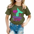 thumbnail image 1 of Hwmodou Girls Kids 100 Days Of School Graphic Print Crewneck Short Sleeve Boy Girl Spring T-Shirts Simple Fashion,3-13Y, 1 of 4