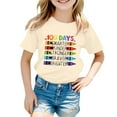 thumbnail image 1 of Hwmodou Girls Kids 100 Days Of School Print Crewneck Loose Short Sleeve Spring T-Shirts Simple Fashion,3-13Y, 1 of 4