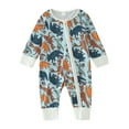 thumbnail image 1 of Hwmodou Girls Print Jumpsuits Unisex Cotton Blend Long Sleeve Cartoon Prints Pullover Romper Jumpsuit Clothes Fall Winter Pocket Jumpsuit,0-3M, 1 of 7