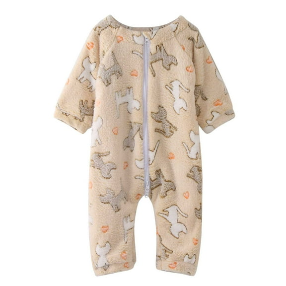 Hwmodou Girls Print Jumpsuits Unisex Fuzzy Toddler Long Sleeve Jumpsuit Warm Cartoon Rabbit Print Outwear Children Clothes Fall Winter One Piece Romper,2-3Y