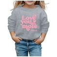 thumbnail image 1 of Hwmodou Girls Sweatshirt "Jesus Love You More" Crewneck Printed Long Sleeve Fall Winter Simple Athletic Top,3-14Y, 1 of 4