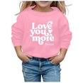 thumbnail image 1 of Hwmodou Girls Sweatshirt "Jesus Love You More" Crewneck Printed Long Sleeve Fall Winter Simple Athletic Top,3-14Y, 1 of 4