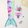 thumbnail image 1 of Hwmodou Kids Teen Swimsuit Girl 2 Piece Fish Scale Print Bandeau Briefs Bathing Suits Bikini Fish Tail Set With Mermaiing Tail For Big Girls 5T 7T 9T 11T 13T, 1 of 6