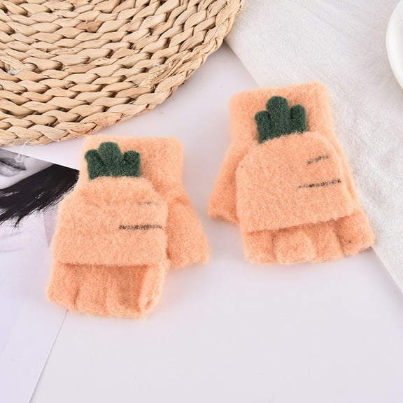 Hwmodou Knitted Mittens For Toddlers Winter Gloves Kids Boys Girls Soft Wool Gloves Children Thermal Knit Gloves