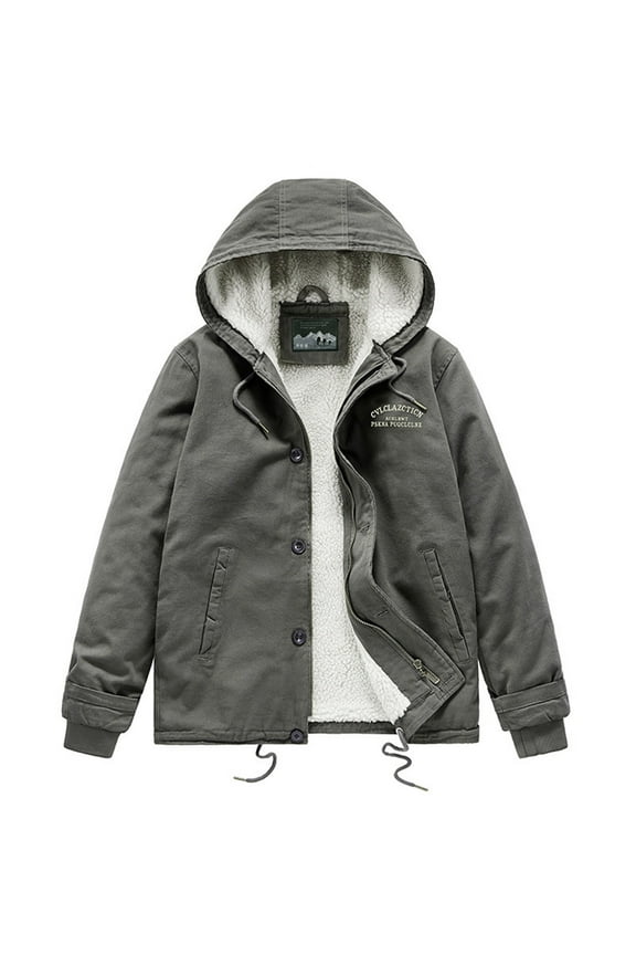 Man's Down Jackets And Parkas Autumn And Winter Lamb Wool Large Size Hooded Padded Jacket With Wool Overalls Quilted Jacket Warm Thicken Puffer Jacket Novetly Clothes