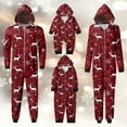 thumbnail image 1 of Hwmodou Matching Christmas Pajamas For Family Cozy Homewear Snowflake Reindeer Print Hooded Loungewear Holiday Santa Claus Sleepwear Xmas Pjs Set For Couples And Kids, 1 of 7