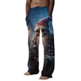 thumbnail image 1 of Hwmodou Men Dress Pants Autumn Winter Christmas Home Fully Printed Cordless Pocket Pant Business Office Workwear Trousers Blue XXXL, 1 of 4
