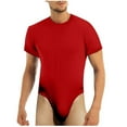 thumbnail image 1 of Hwmodou Men Jumpsuits Men'S Short Sleeved Romper Pajamas Romper Pajamas Romper Basic Office Work Casual Bodysuits For Man, 1 of 8