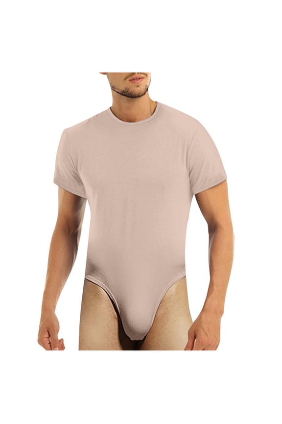 Men Jumpsuits Men'S Short Sleeved Romper Pajamas Romper Pajamas Romper Basic Sports Workout Bodysuits For Man