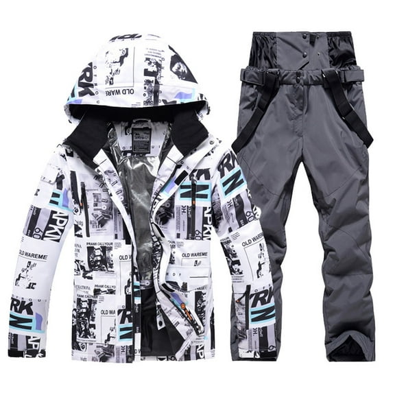 Hwmodou Men Outfits Men's And Men's Ski Jackets And Pants Set Windproof Insulated Snowsuit Winter Warm Snowboarding Snow Coat Cute Outfits For Men