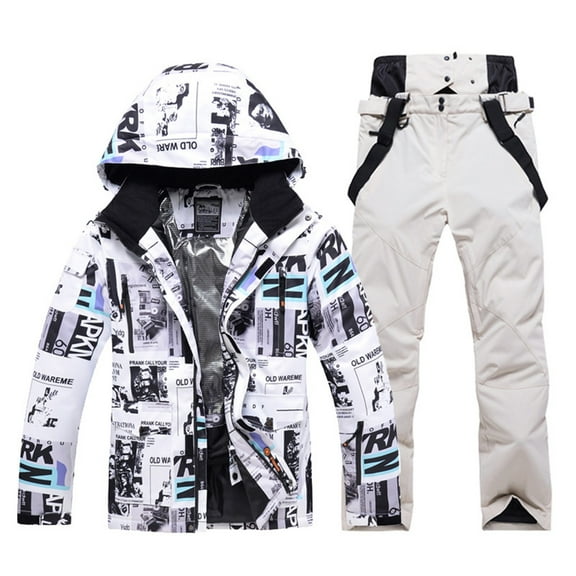 Hwmodou Men Outfits Men's And Men's Ski Jackets And Pants Set Windproof Insulated Snowsuit Winter Warm Snowboarding Snow Coat Holiday Party Outfits For Men 2023