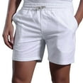 thumbnail image 1 of Hwmodou Men Pants Sports Male Solid Color Linen Shorts Pocket Design Pants Versatile Trendy Spring And Summer Pants Holiday Party Slacks For Man, 1 of 5