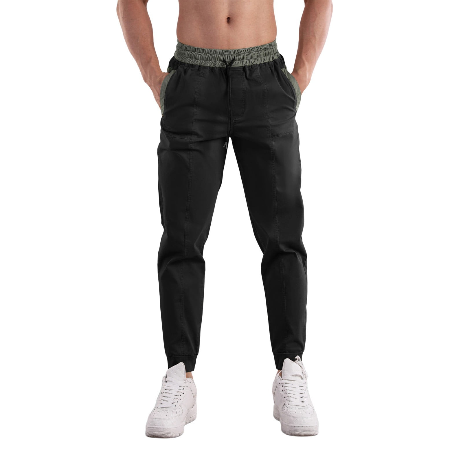 Hwmodou Men Pants Sports Mens Lanyard Casual Slacks Loose Cargo Slacks