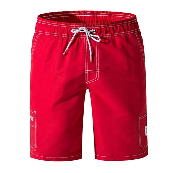 Hwmodou Men Pants Workout Men's Summer Fashion Leisure Lace Up Pocket Hot Spring Holiday Beach Beach Pants Swimming Trunks Shorts Sports Athletic Slacks For Man