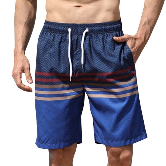 Hwmodou Men Pants Workout Men's Summer Fashion Leisure Lace Up Pocket Hot Spring Holiday Beach Beach Pants Swimming Trunks Shorts Holiday Party Slacks For Man