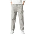 thumbnail image 1 of Hwmodou Men Pants Workout Mens Fashion Casual Loose Cotton Plus Size Lace Up Pants Overall Sports Casual Clothes For Man, 1 of 6