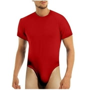 Hwmodou Men Rompers Men'S Short Sleeved Romper Pajamas Romper Pajamas Romper Basic Sports Workout Bodysuits For Man