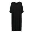 thumbnail image 1 of Hwmodou Mens Pajama Outfits Sets Male Solid Color Short Sleeve Round Neck Nightdress Robe Homewear Fashion Loose Casual Soft Loungewear Fall Winter Pj Outfit, 1 of 3